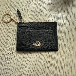 Coach Black leather small keychain wallet. Like new!
